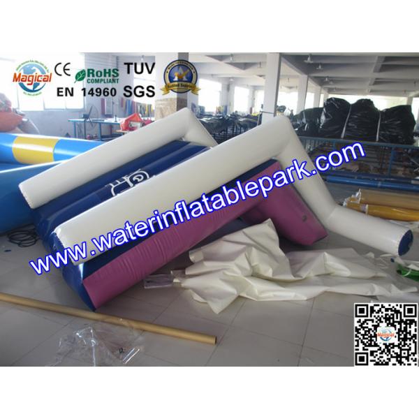 Quality Water Park Pool Floating Inflatable Water Slide / Airtight Floating Slide wholesale