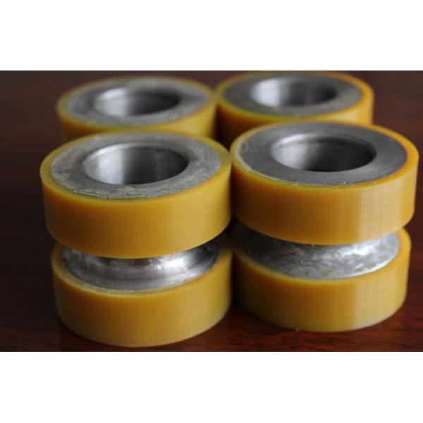 Yellow High Density Polyurethane Wheel Heavy Duty Coating Rollers Wheels Replacement
