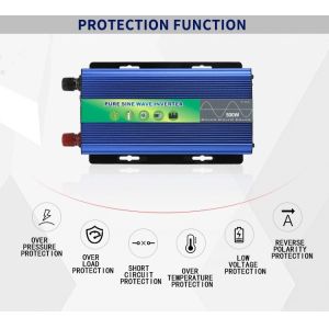 CE 500W Vehicle Power Inverters 12v 230v Pure Sine Wave Power Inverter