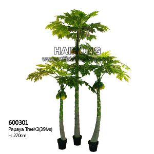 High Simulation Real Touch 270Cm Plant Papaya Tree Fire Resistance