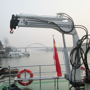 Factory Steel 0.35T 3.5M Telescopic Boom Crane Lifting Mini Knuckle mobile boat