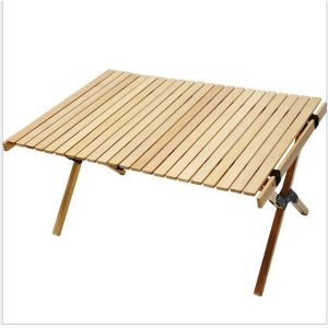 Outdoor Solid Wood Egg Roll Picnic Dining Table for Easy Assembly and Cleaning
