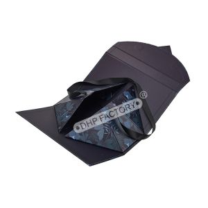 Fashionable Small Foldable Cardboard Handbag Gift Boxes With Handle