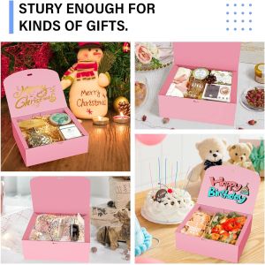 Gift Boxes With Lids, Pink 10X8X4 Inch Gift Boxes, Bridesmaid Proposal Box With