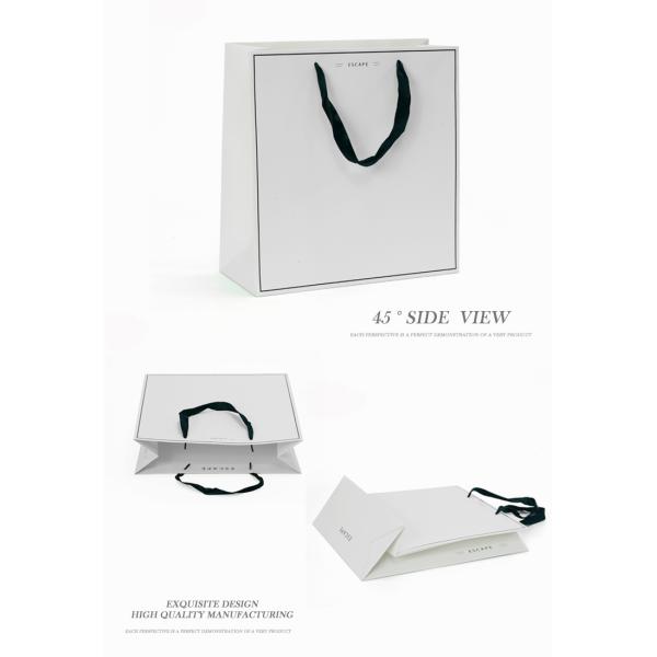 Customized Logo Paper Shopping Bags With Ribbon Handles Full Color Printing