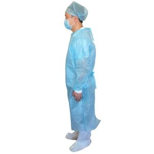 Anti Virus Disposable Isolation Gowns Nonwoven Cloth With Cap One Piece