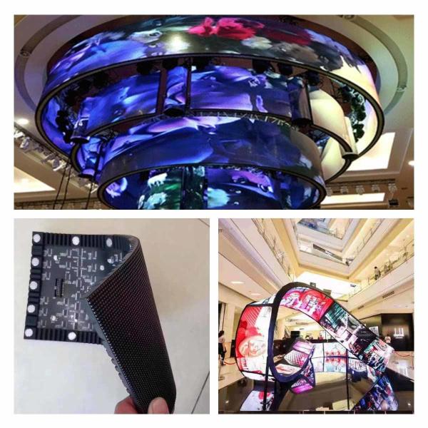 Quality Indoor P3mm Curved LED Screen Soft LED Module 2880Hz Front Magnetic Maintenance wholesale