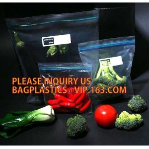 clear or printed Zip lockk bag with double track for food or fruit storage, LDPE