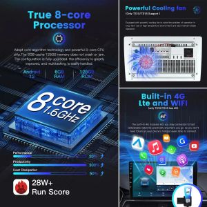 Bluetooth-Enabled Universal 7/9/10 inch Android12 8 128GB Car Stereo with WIFI