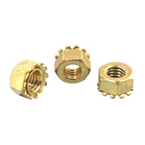 Polished M8 Brass Keps Lock Nut with Zinc Plated Finish for Industrial Applications