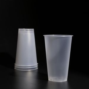 500ml Clear Round PP Plastic Cup with Flat/Dome Lid for Cold Drinks