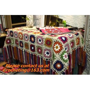 rustic handmade knitted crochet towel blanket carpet tablecrochet blanket sofa