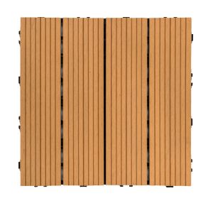 Wood WPC Decking Tiles Rotproof Snap Together Wood Tiles Impact Resistant