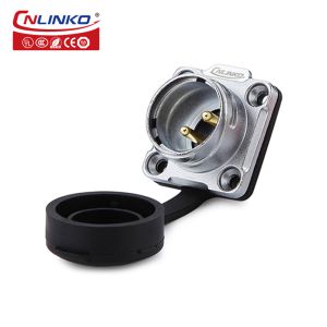 CNLINKO M20 Metal Connector Plug 220V 2 Pin Waterproof Electrical Wire Connector