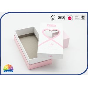 Heart Shaped Window Iridescent Paper Rigid Gift Box Logo Embossing