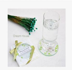 China New creative promotion gift product wedding gift party glass coaster mat on sale