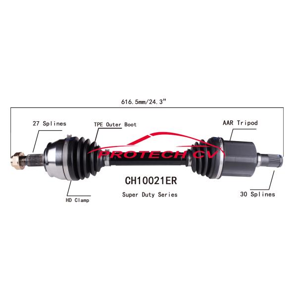 Quality CH10021ER Jeep Cherokee Right Front Axle Shaft Cv Axle  Cold Forging Grinding Process wholesale