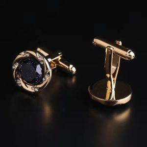 Star Crystal Mens Diamond Cufflinks Alloy Plating Color For Shirt 15mm Size