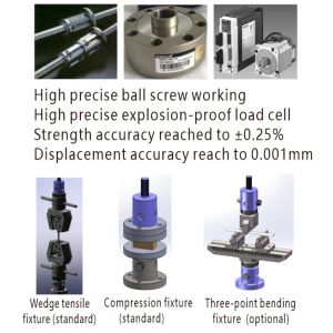 High Accuracy Universal Tensile Testing Machine Ball Screw Transmission Rod