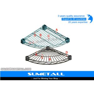 Custom Radius Corner Metal Wire Shelving Rack For Bathroom D18 And D24