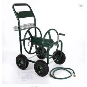 Make Watering Your Garden a Breeze with this Green Garden Hose Reel Cart and