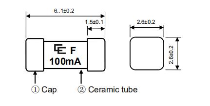 Disposable 2410 SMD Chip Fuse 50mA-250mA Rated Current Surface Mount Type