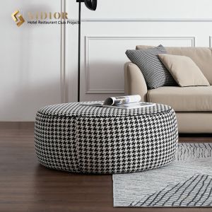Ottoman Foot Rest Stool Multifunctional Houndstooth Footstool 80cm