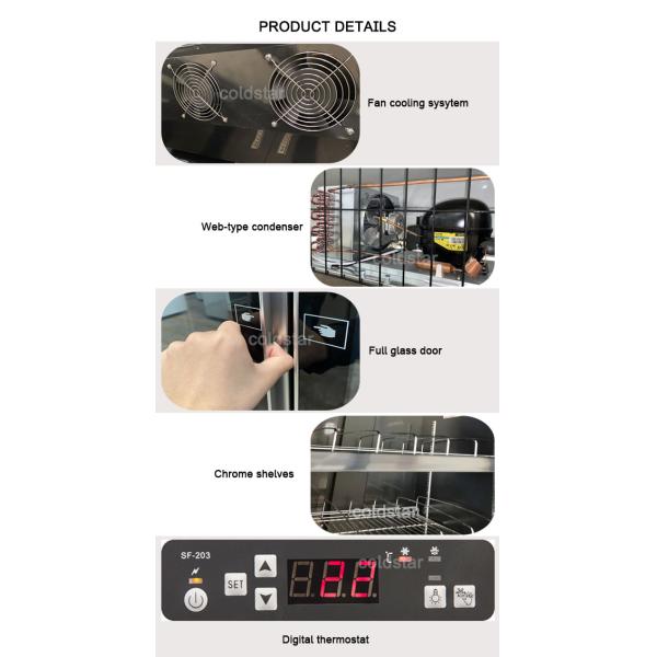 Upright Commercial Glass Door Display Refrigerator Beverage Beer Cooler