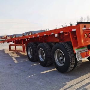 Customizable 3 4 Axel 12.5M 40ft Flatbed Semi Trailer Container Flatbed Car