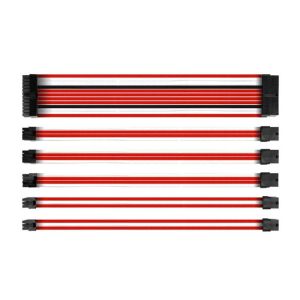 Cotton Nylon Sleeved PSU Extension Cables PSU ATX 24Pin/ 8Pin PCI-e to 6+2Pin