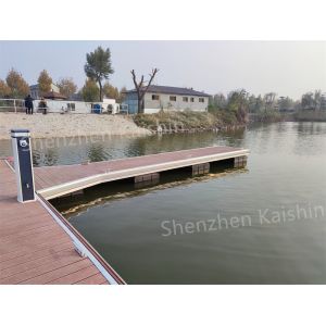 Cheap Aluminum Floating Pontoon Marine Floating Finger Dock With WPC Decking Rubber Fender And Cleats for sale