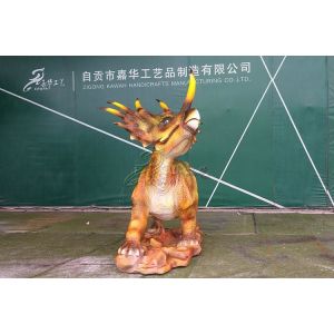 Life Size Styracosaurus Statue With Non - Poisonous Silicon Rubber Skin