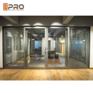 Cheap Modern Design Powder Coated Aluminium Sliding Doors For Office Color Optional commercial automatic sliding glass doors for sale