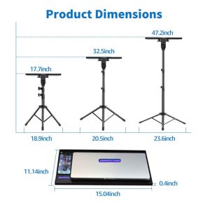 150cm Retractable Laptop / Projector Floor Tripod Stand With Phone Holder