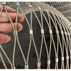 Customized Silver Stainless Steel Rope Mesh Recyclable Maintenance Free for
