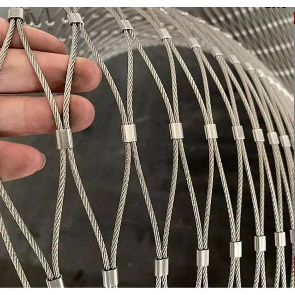 Customized Silver Stainless Steel Rope Mesh Recyclable Maintenance Free for