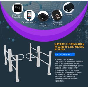 HCW Stainless Steel Swing Turnstile Gate with Adjustable Channel Width (600