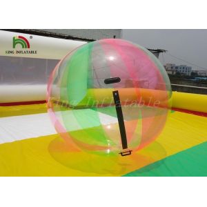 Durable 1.0mm PVC Inflatable Water Ball Large Transparent Multicolored Strips