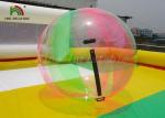 Rainbow colored 1.0mm PVC / TPU Inflatable Water Walking Ball , Water Zorb Ball