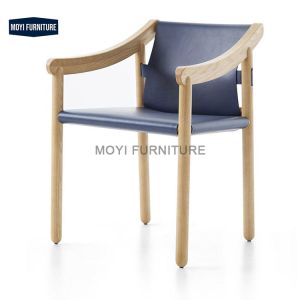 Modern Simple Design Leisure Chair Featuring Solid Wood Frame Comfy Sponge