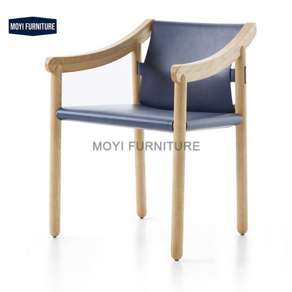 Modern Simple Design Leisure Chair Featuring Solid Wood Frame Comfy Sponge