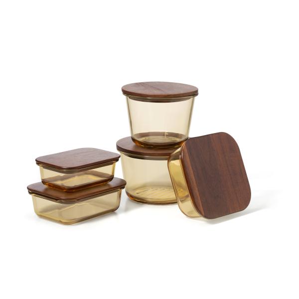 High Borosilicate Glass Food Container with Multiple Capacities and Temperature