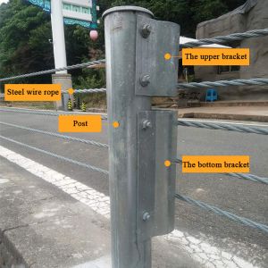 Road Traffic Safe Cable Barrier Steel Wire Rope Guardrails with Customized Color