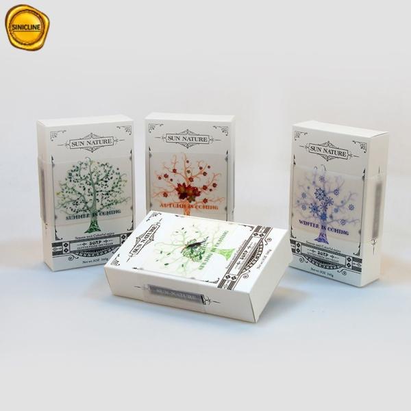 Quality Custom Design Printing Soap Box White Paper Soap Packaging Bar Boxes wholesale