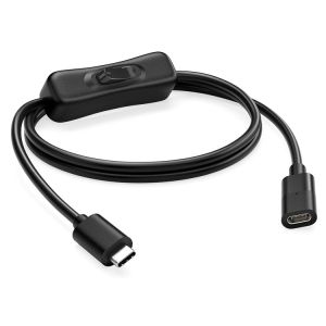 Male to Female USB Type C to C Switch on off Data Charging Extension Cable for