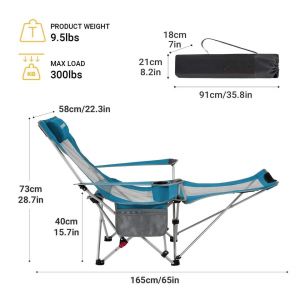 Portable Folding Adjustable Reclining Leisure Mesh Camping Chair With Removable