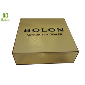 Golden Custom Bespoke Acrylic Display Box Mirror Silk Screen Logo