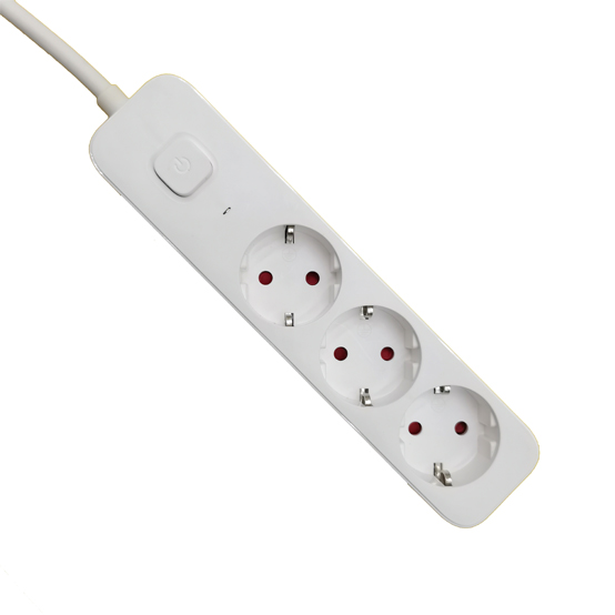 3 outlet Germany Type Extension Socket With On/Off Switch