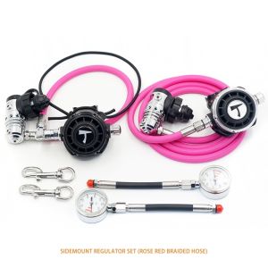 Balanced Scuba Sidemount Diving Regulator Set With Metal Pressure Gauge