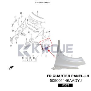 OEM 509001146AADYJ FRONT LEFT WING M36T EXEED VX